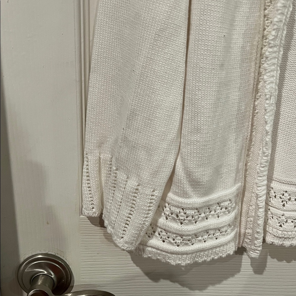 Notations Ivory Lace-Trim Cardigan - Picture 4 of 6